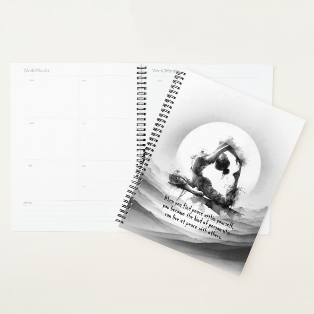 Yoga Reiki One-Legged King Pigeon Pose Watercolor Planner (Display)