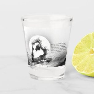 Yoga Reiki One-Legged King Pigeon Pose Watercolor Shot Glass