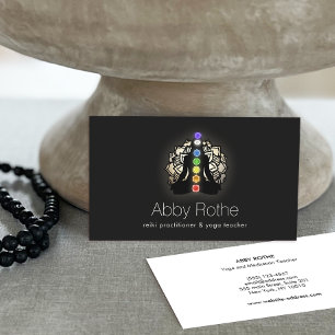 Yoga Reiki Practitioner with Chakras Lotus Business Card