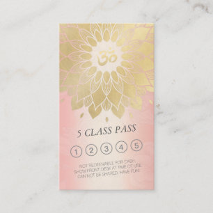 Yoga Rose Gold Mandala OM Sign Class Pass Loyalty