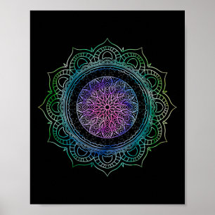 Yoga Sacred Geometry Boho Art Spiritual Flow Yogi Poster