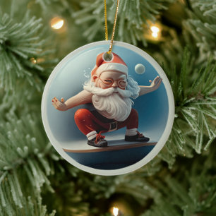 Yoga Santa Ceramic Tree Decoration