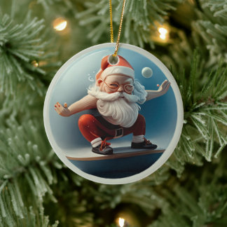 Yoga Santa Ceramic Tree Decoration