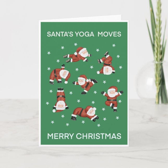 Yoga Santa  Holiday Card (Front)