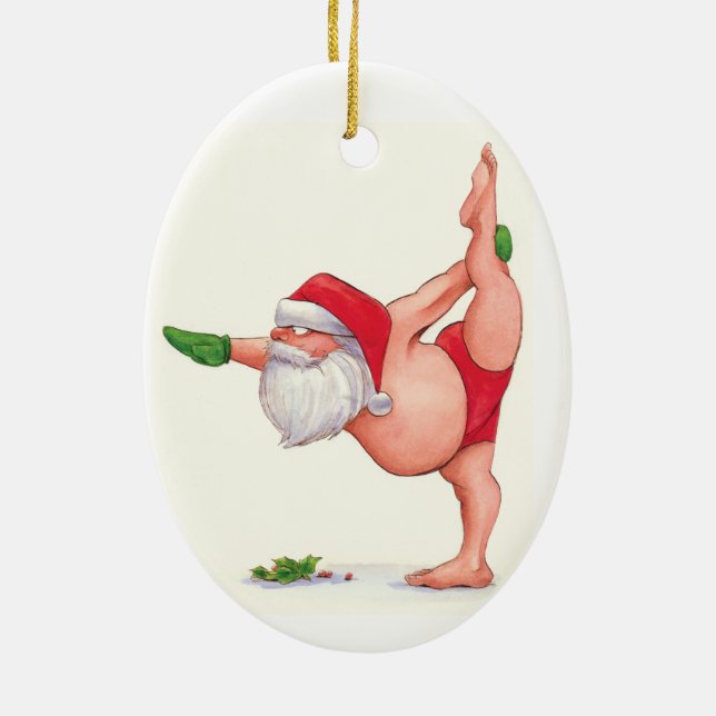 Yoga Santa Ornament (Back)