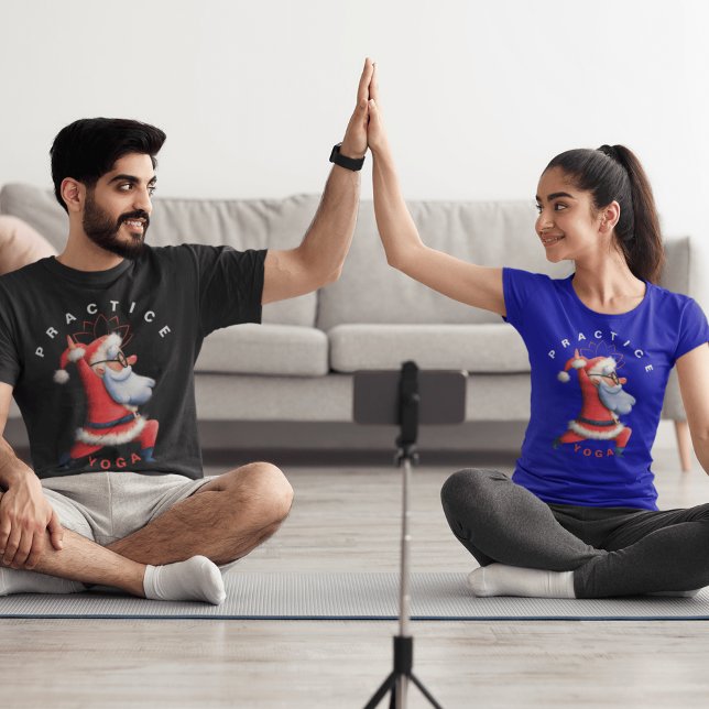 Yoga Santa Spread Festive Zen Christmas Vibes T-Shirt (Creator Uploaded)
