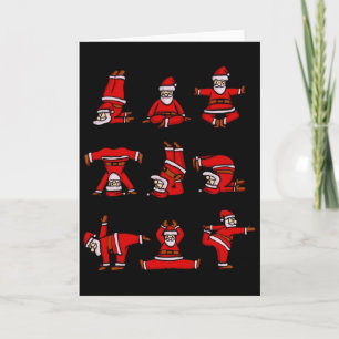 Yoga Santa Women Men Kids Funny Christmas  Card