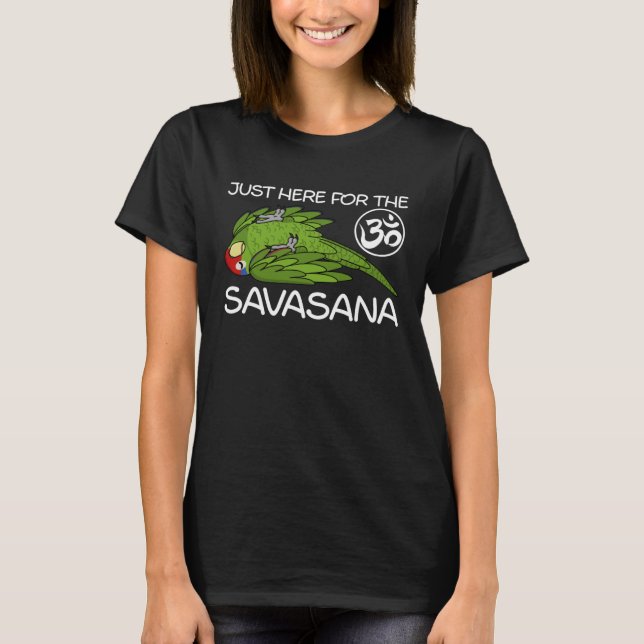 Yoga Savasana Parrot Mexican Red headed Amazon T-Shirt (Front)