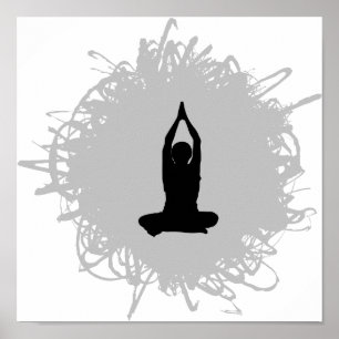 Yoga Scribble Style Poster