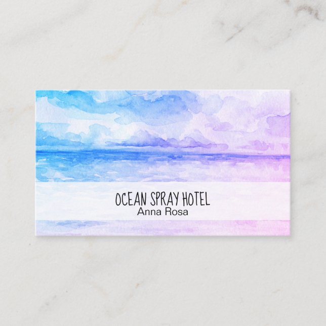 *~* Yoga Sea Ocean Sunset Mindfulness Business Card (Front)