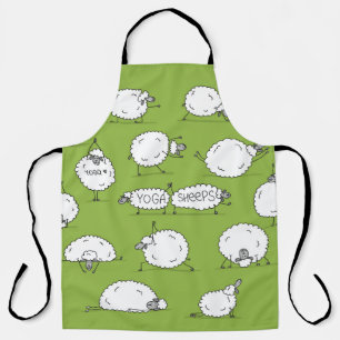 Yoga Sheep: Whimsical Sketch Fun. Apron