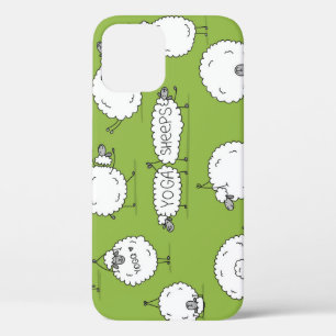 Yoga Sheep: Whimsical Sketch Fun. iPhone 12 Case