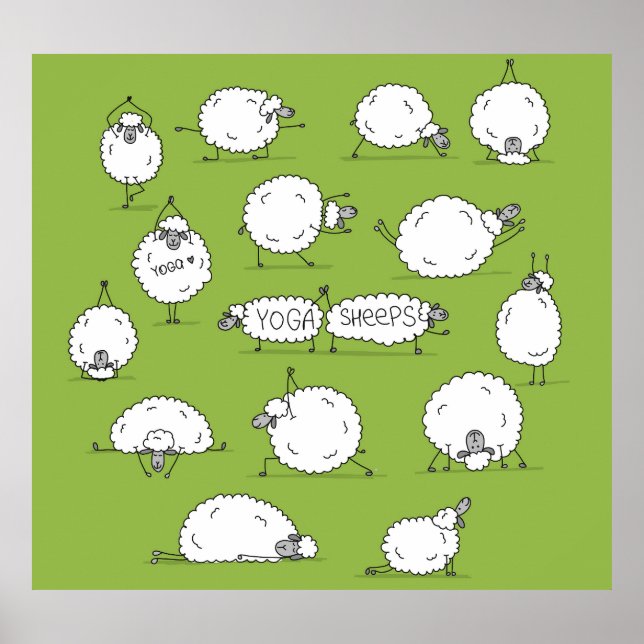 Yoga Sheep: Whimsical Sketch Fun. Poster (Front)