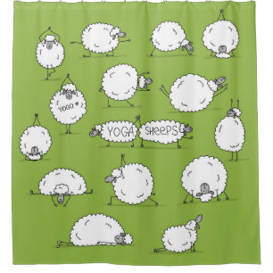 Yoga Sheep: Whimsical Sketch Fun. Shower Curtain