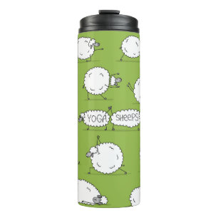 Yoga Sheep: Whimsical Sketch Fun. Thermal Tumbler