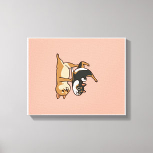 Yoga Shiba Inu Dog Picture Funny Yoga Gift Canvas Print