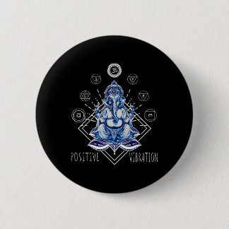 Yoga Shirt Ganesha God Chakra Meditation Gift T Sh 6 Cm Round Badge