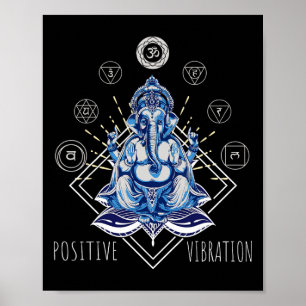 Yoga Shirt Ganesha God Chakra Meditation Gift T Sh Poster