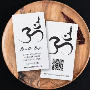 Yoga Silhouette Black Logo Symbol Om Aum Zen Business Card