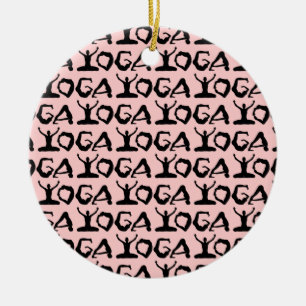 Yoga Silhouettes Ceramic Tree Decoration