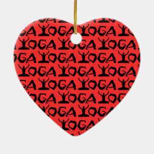 Yoga Silhouettes Ceramic Tree Decoration