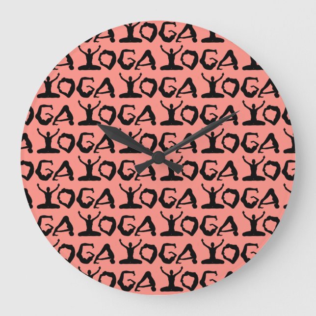 Yoga Silhouettes Large Clock (Front)