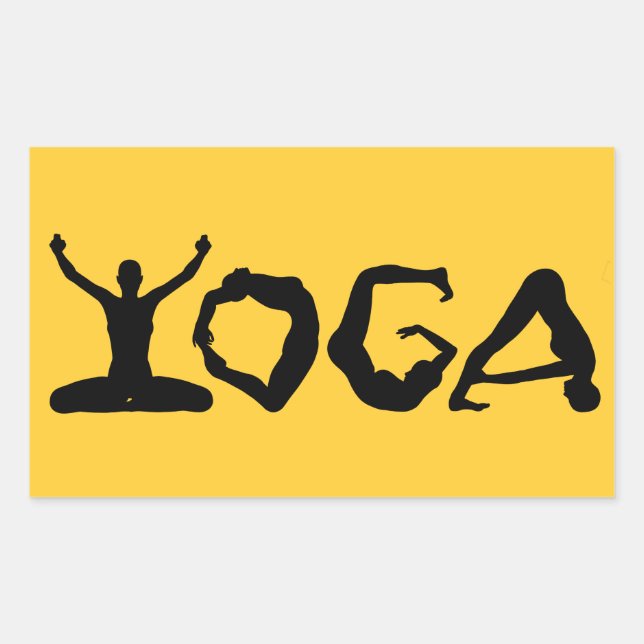 Yoga Silhouettes Rectangular Sticker (Front)