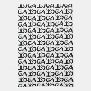Yoga Silhouettes Tea Towel