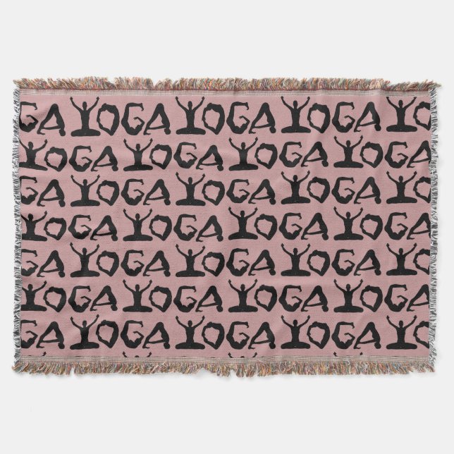 Yoga Silhouettes Throw Blanket (Front)