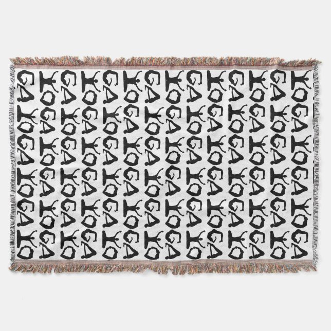 Yoga Silhouettes Throw Blanket (Front)