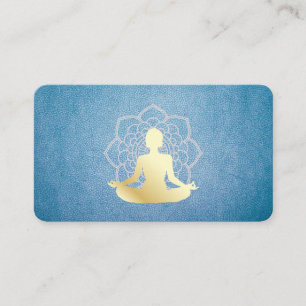 Yoga Sitting Lotus Leather Mandala Pattern Business Card