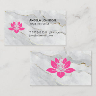 Yoga Sitting Pose Marble Business Card