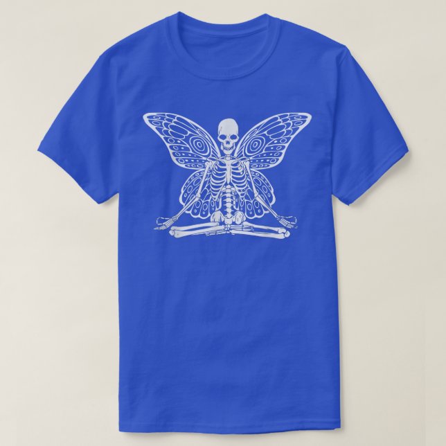 Yoga Skeleton Butterfly Fairy Grunge Fairycore Aes T-Shirt (Design Front)