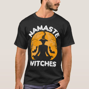 Yoga Skeleton Namaste Witches Funny Halloween Yogi T-Shirt
