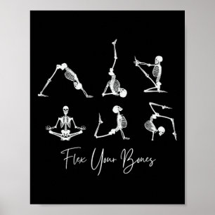Yoga Skeletons Namaste Funny Halloween Flex Your B Poster