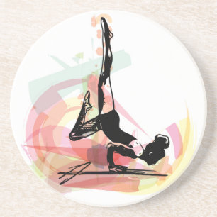 Yoga sketch woman illustration coaster