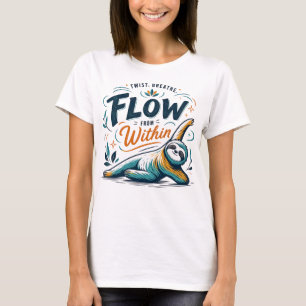 Yoga Sloth Flow From Within Mindfulness Graphic T-Shirt