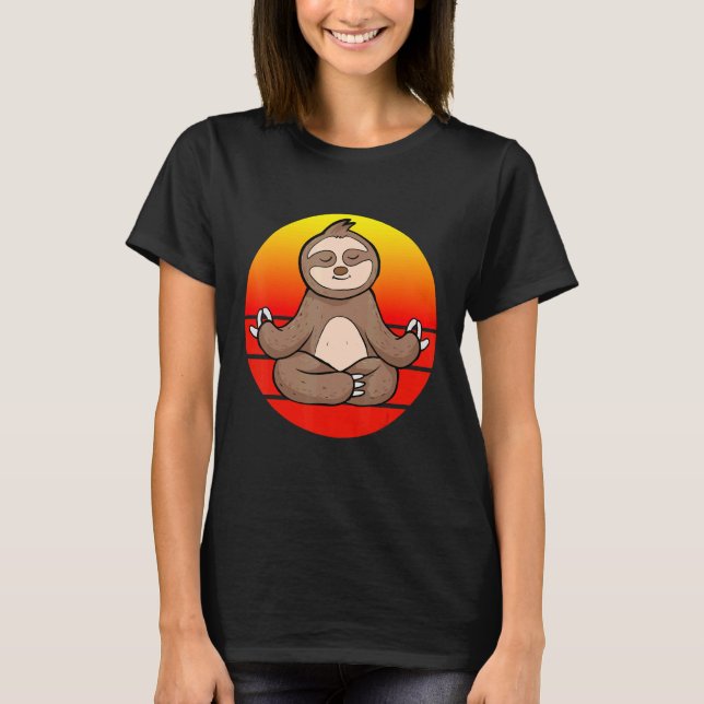 Yoga Sloth Meditation Yoga For Children And Parent T-Shirt (Front)
