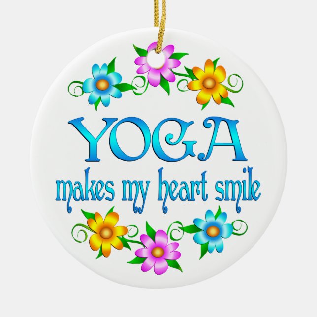 Yoga Smiles Ceramic Tree Decoration (Front)