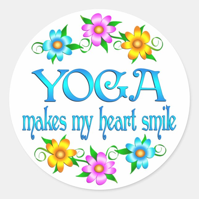 Yoga Smiles Classic Round Sticker (Front)