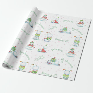 Yoga Snowman Wrapping Paper