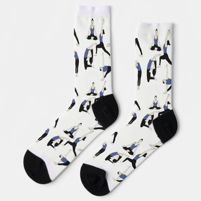 Yoga socks in blue – (Left)