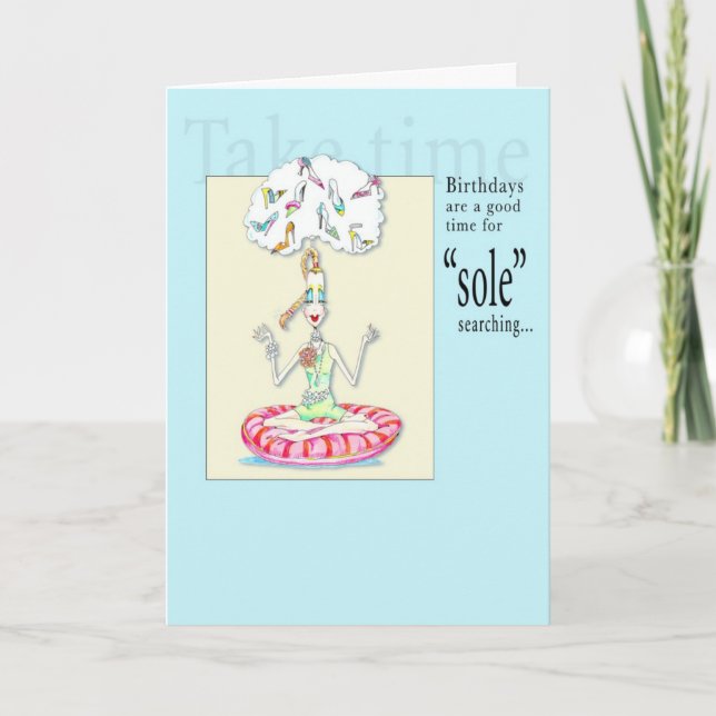 Yoga "sole" searching Birthday card (Front)