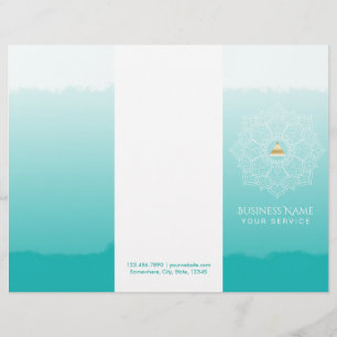 Yoga Spa Gold Triangle Mandala Watercolor Trifold