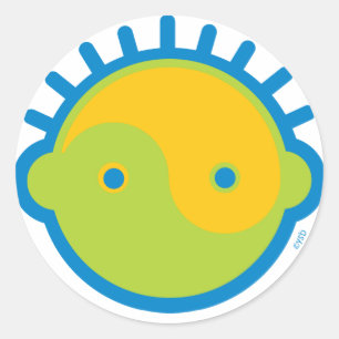 Yoga Speak Baby : Big Boy Yin-Yang Classic Round Sticker