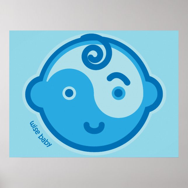 Yoga Speak Baby : Blue Chakra Wise Baby Print (Front)