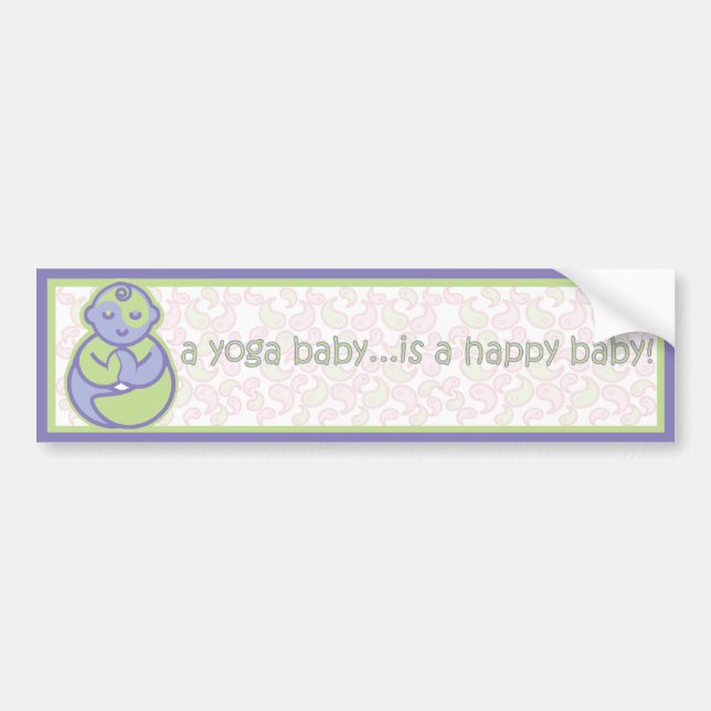 Yoga Speak Baby : Happy Baby Sticker - Purple (Front)