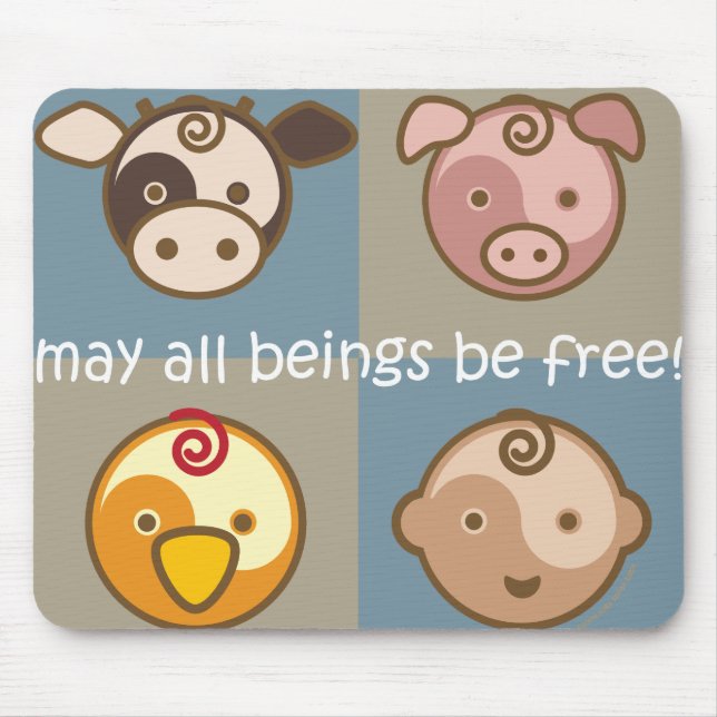 Yoga Speak Baby : May All Beings Be Free! Mouse Mat (Front)