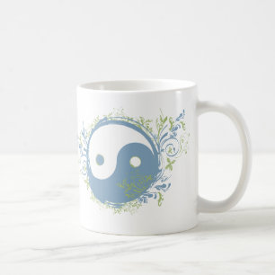 Yoga Speak : Pretty Yin-Yang Symbol Mug