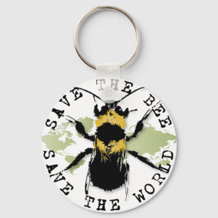 Yoga Speak : Save the Bee...Keychain Key Ring
